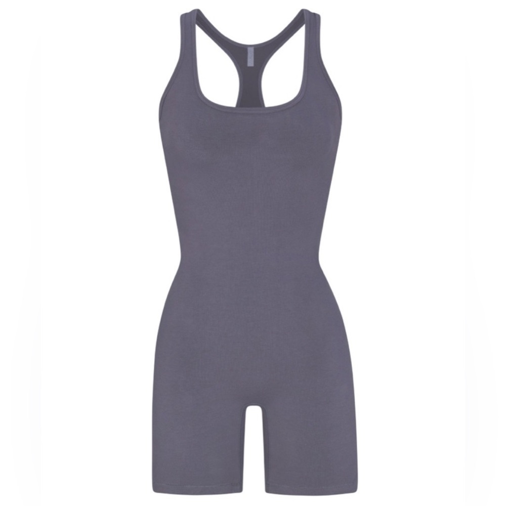 SKIMS Outdoor Mid Thigh Onesie - Steel Blue